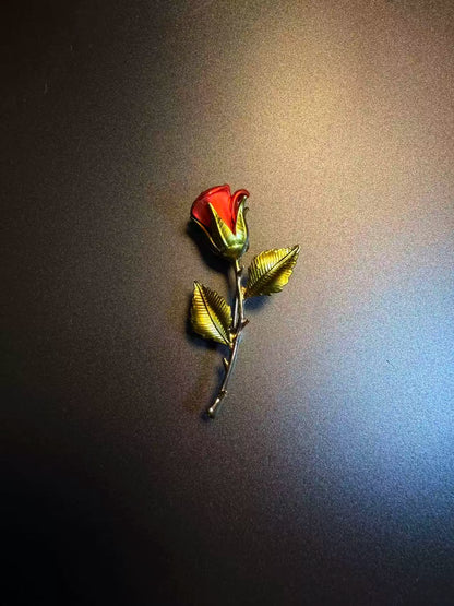 Vintage Style Chic Rose Brooch - Elegant Floral Lapel Pin For Coats