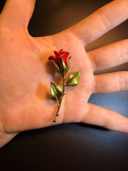 Vintage Style Chic Rose Brooch - Elegant Floral Lapel Pin For Coats