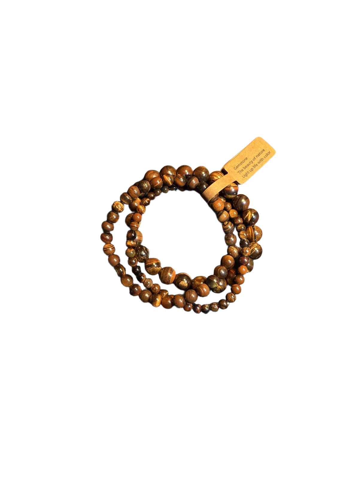 طقم أساور قابلة للتكديس من حجر عين النمر الطبيعي من YYBB Jewelry، خرز أحجار كريمة مطاطية، أسلوب بوهيمي زِن كلاسيكي للجنسين